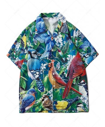 Parrot Tropical Print Vacation Hawaiian Shirt