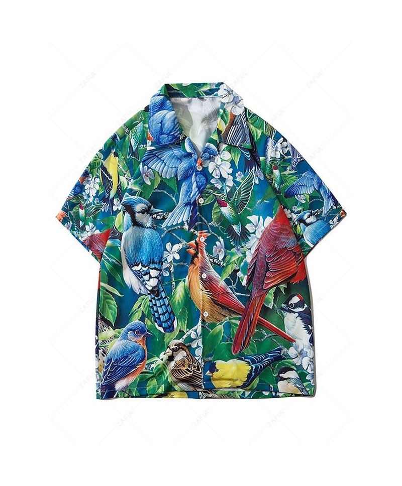 Parrot Tropical Print Vacation Hawaiian Shirt