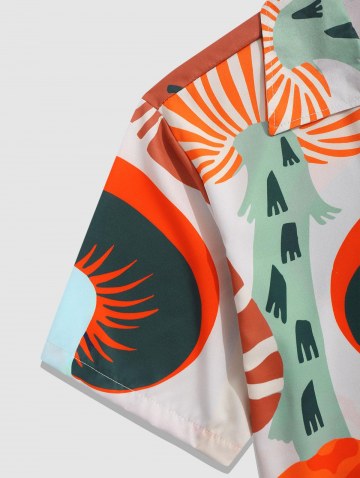 Allover Cartoon Mushroom Shirt And Shorts Set