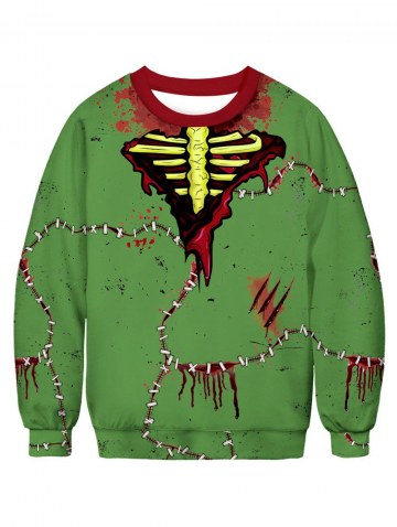 Bloodstain Stitching Printed Sweatshirt