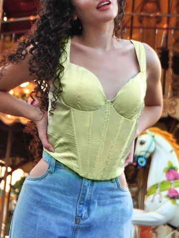 Bustier Corset-style Silky Tank Top