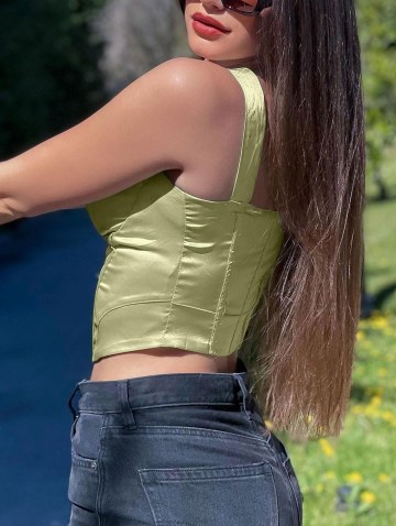 Bustier Corset-style Silky Tank Top