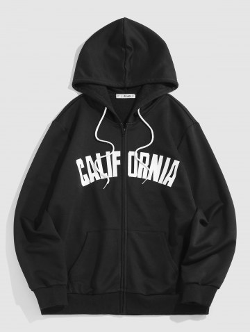 California Print Zip Up Vintage Hoodie Jacket