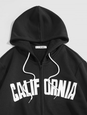 California Print Zip Up Vintage Hoodie Jacket