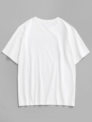 Cartoon Cat Print Basic T-shirt