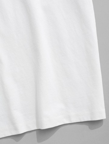 Cartoon Cat Print Basic T-shirt