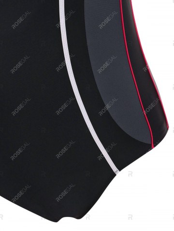 Contrast Piping Colorblock Racerback One-piece Swimsuit