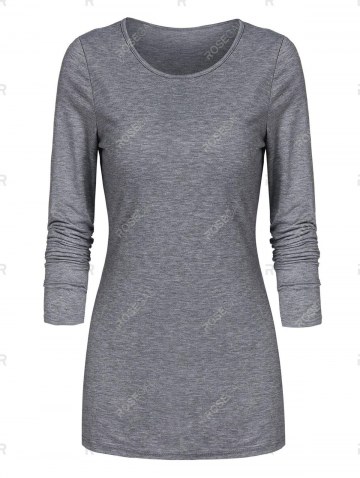 Cowl Neck Plaid Panel Tunic T Shirt