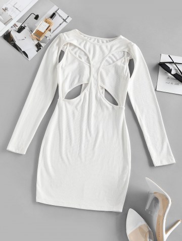 Cutout Ribbed 2 In 1 Mini Bodycon Dress