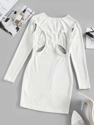 Cutout Ribbed 2 In 1 Mini Bodycon Dress