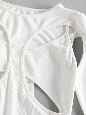 Cutout Ribbed 2 In 1 Mini Bodycon Dress