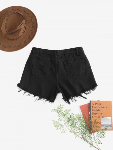 Distressed Pocket Cut Off Denim Shorts