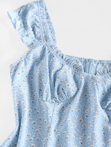 Ditsy Floral Frilled Ruched Flounce Sundress