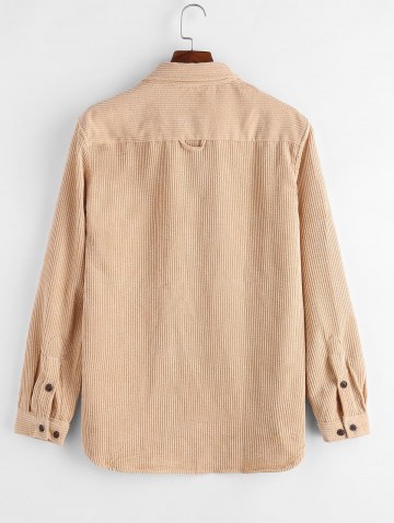 Double Pockets Button Up Corduroy Shirt
