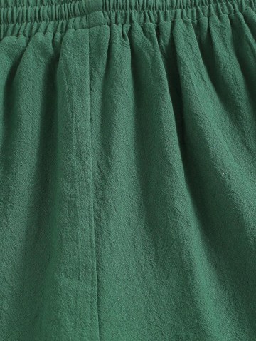 Drawstring High Waisted Frayed Hem Shorts