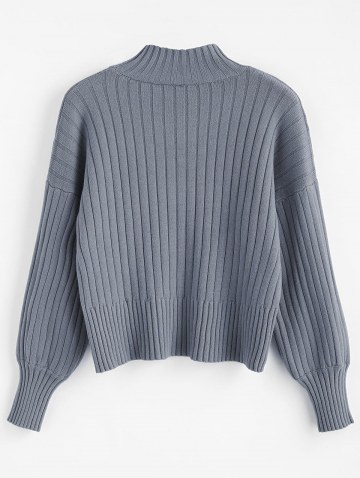 Dropped Shoulder Mock Neck Sweater