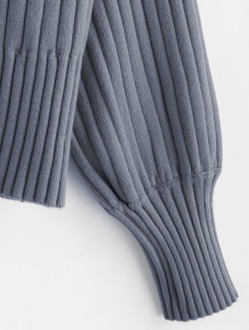 Dropped Shoulder Mock Neck Sweater