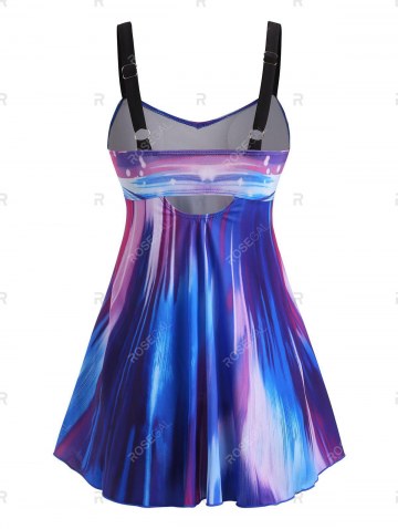 Empire Waist Ombre Backless Tankini Swimwear