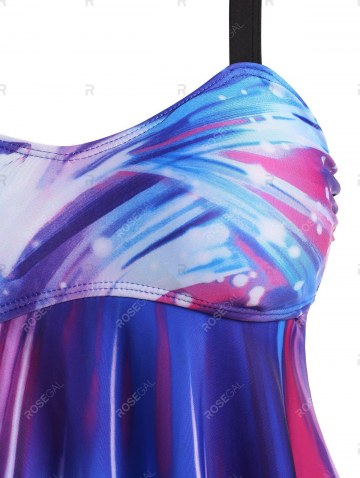 Empire Waist Ombre Backless Tankini Swimwear