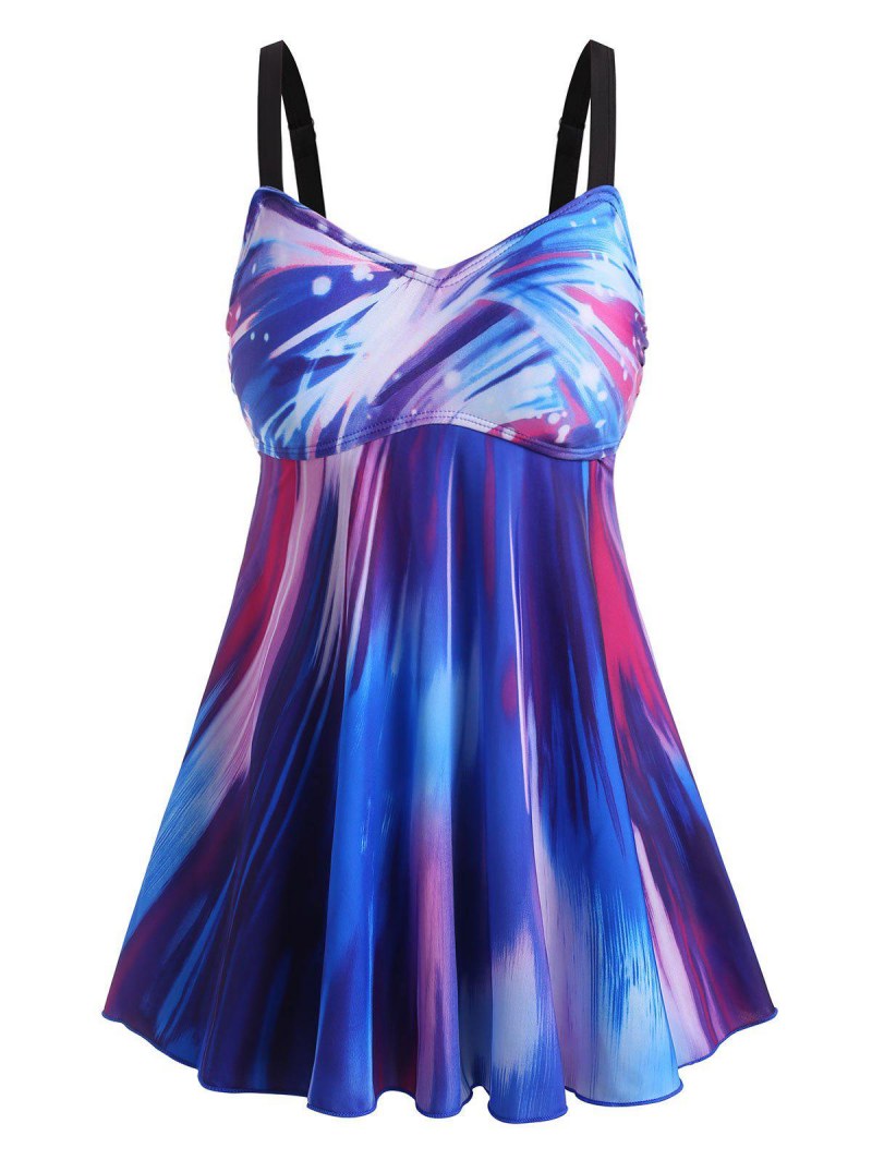 Empire Waist Ombre Backless Tankini Swimwear