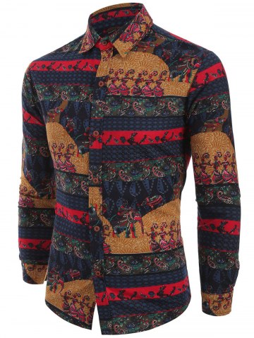 Ethnic Tribal Print Long Sleeves Shirt