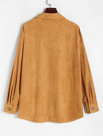 Faux Suede Pocket Drop Shoulder Shacket
