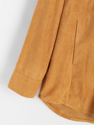 Faux Suede Pocket Drop Shoulder Shacket