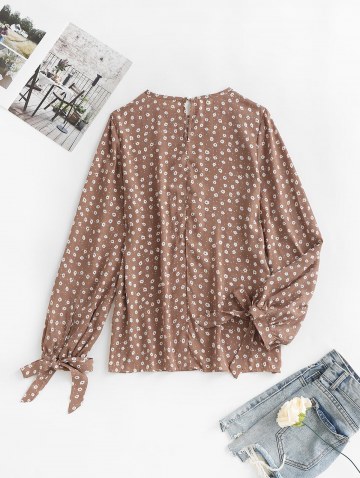 Floral Print Thin Long Sleeves Blouse