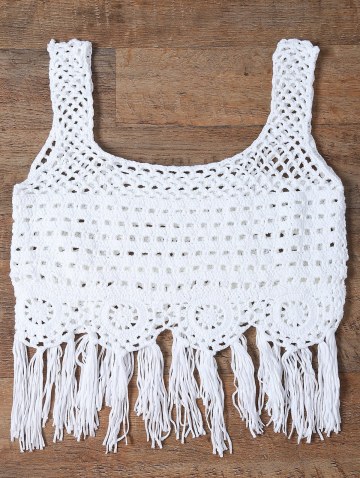 Fringed Cut Out Women's Tank Top
