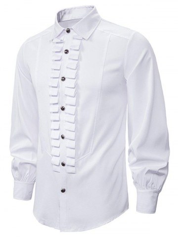 Front Ruched Button Up Gothic Shirt