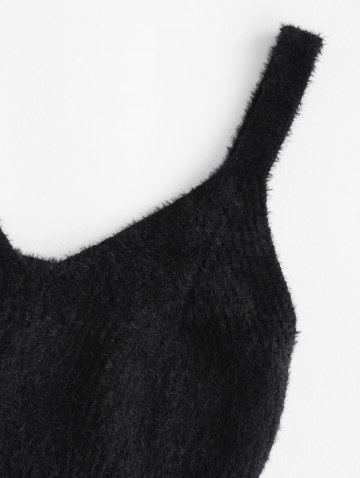 Fuzzy Knit Crop Tank Top