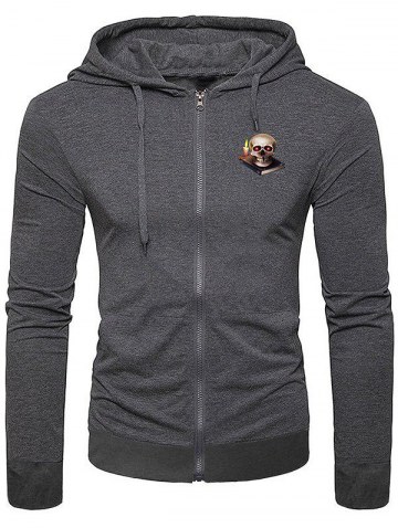 Halloween Candle Skull Pattern Pockets Hoodie