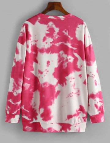 Halloween Skeleton Graphic Tie Dye Sweatshirt