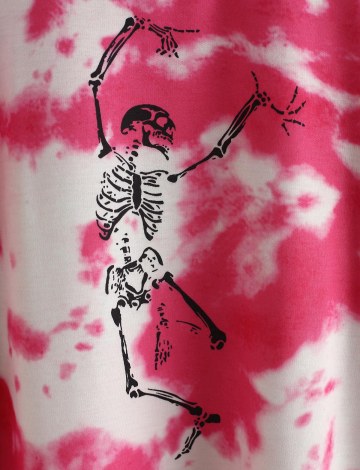 Halloween Skeleton Graphic Tie Dye Sweatshirt
