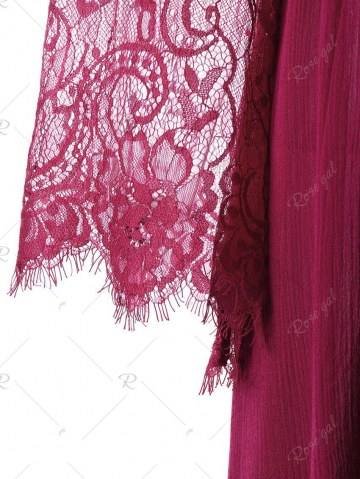 Lace Embellished Long Sleeve Dress