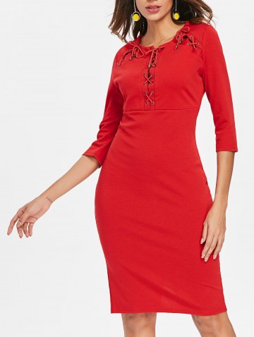 Lace Up Bodycon Dress