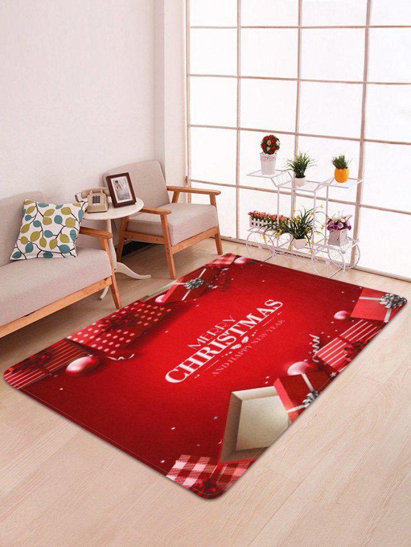 Merry Christmas Gift Print Decorative Bath Mat