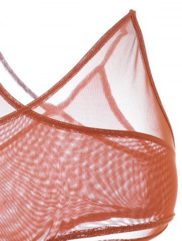 Mesh Cutout Bodycon Dress With Thong