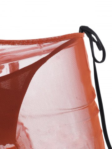 Mesh Cutout Bodycon Dress With Thong