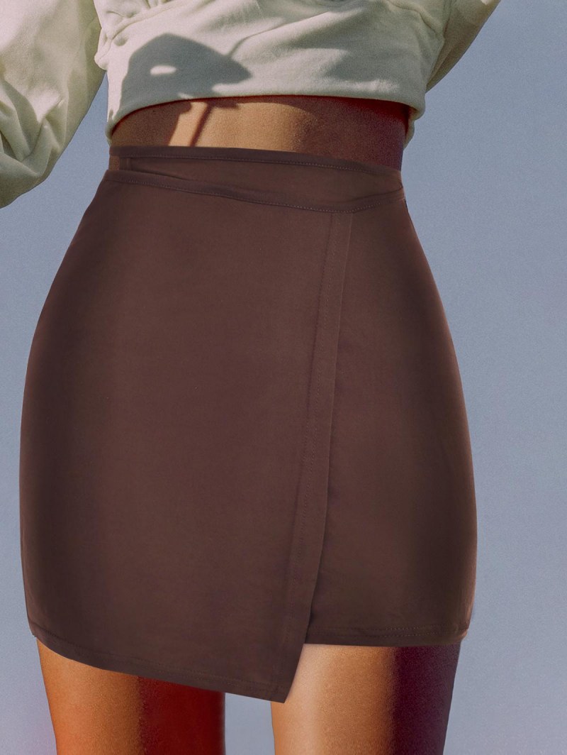 Midriff Flossing Jersey Mini Wrap Skirt