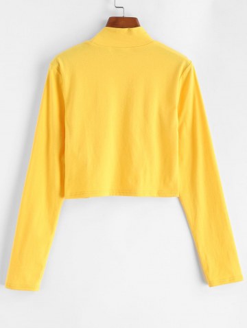 Mock Neck Daisy Bike Crop Tee