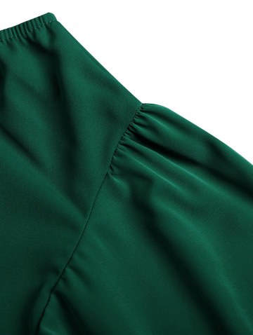 One Shoulder Flutter Sleeve Ruffles Mini Dress