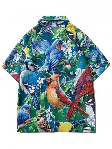 Parrot Tropical Print Vacation Hawaiian Shirt