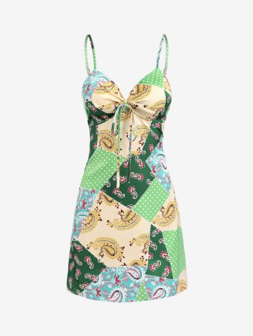 Patchwork Paisley Printed Cami Dress