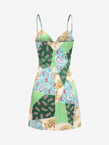 Patchwork Paisley Printed Cami Dress