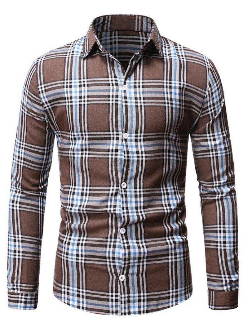 Plaid Casual Button Up Long Sleeve Shirt