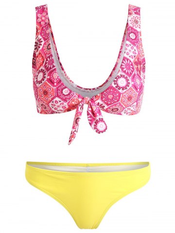 Print Tie Knot Scrunch Bikini