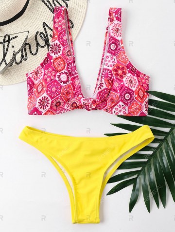 Print Tie Knot Scrunch Bikini