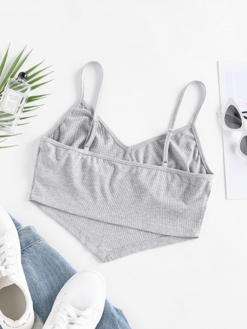 Ribbed Asymmetric Hem Crop Top