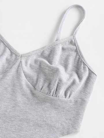 Ribbed Asymmetric Hem Crop Top